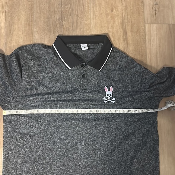 NEW Mens bunny polo short sleeve gray & black shirt size XXL - Picture 6 of 7